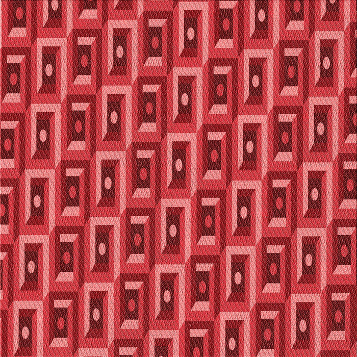 Round Patterned Red Rug, pat122rd