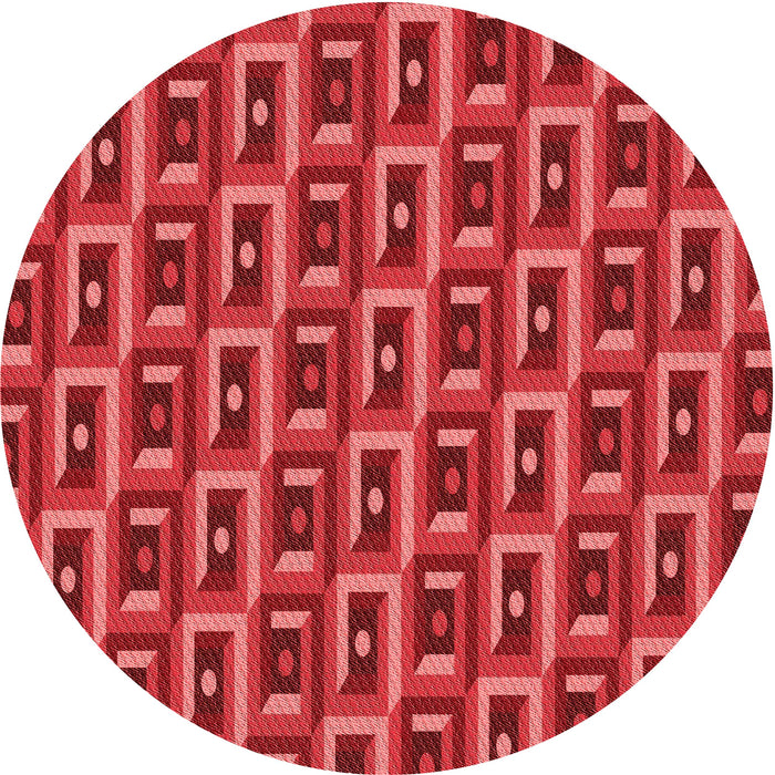 Square Patterned Red Rug, pat122rd