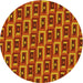 Square Patterned Neon Orange Rug, pat122yw