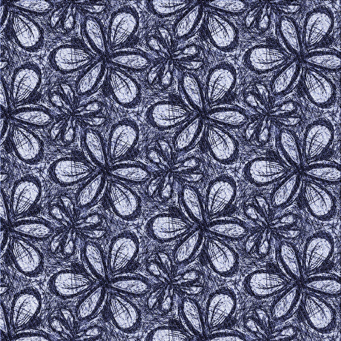 Round Patterned Midnight Blue Rug, pat1220blu