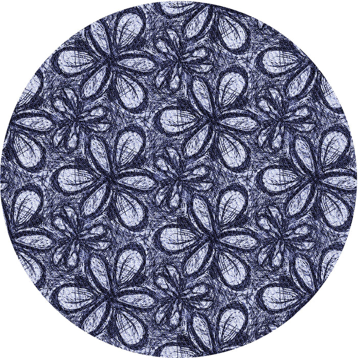 Square Patterned Midnight Blue Rug, pat1220blu