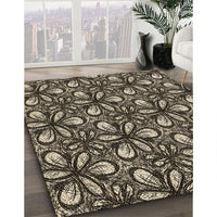 Patterned Camel Brown Rug, pat1220brn