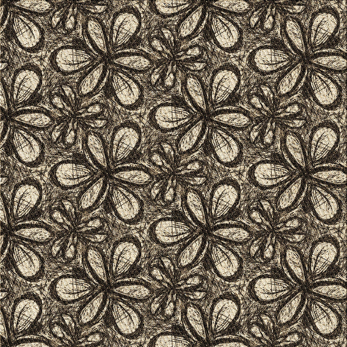 Round Patterned Camel Brown Rug, pat1220brn