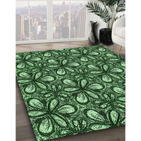 Patterned Green Rug, pat1220grn