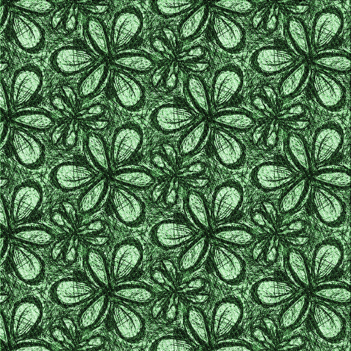 Round Patterned Green Rug, pat1220grn