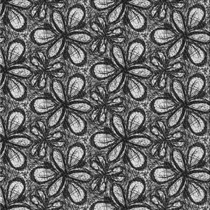 Round Patterned Charcoal Black Rug, pat1220gry