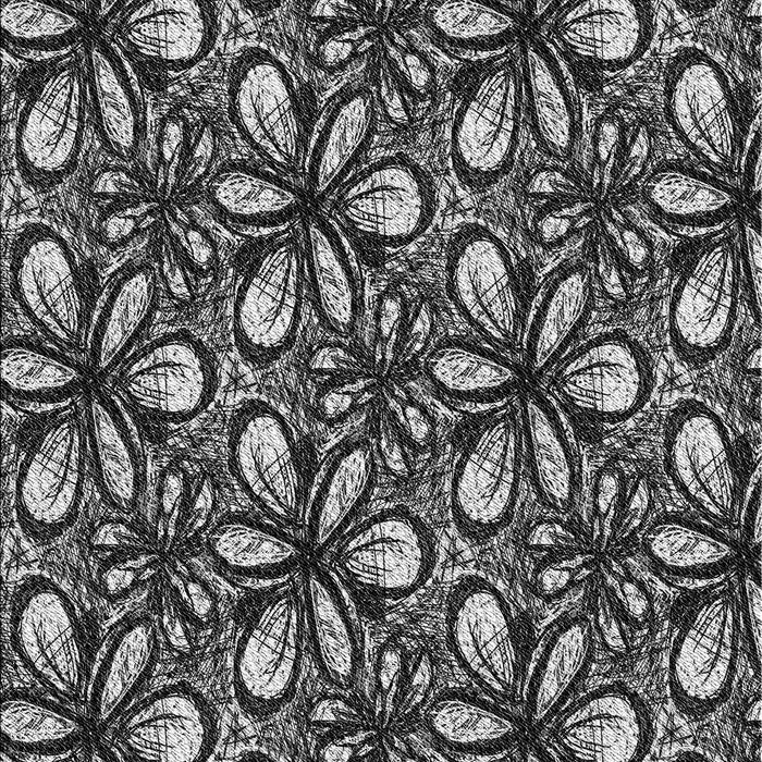 Patterned Charcoal Black Rug, pat1220gry