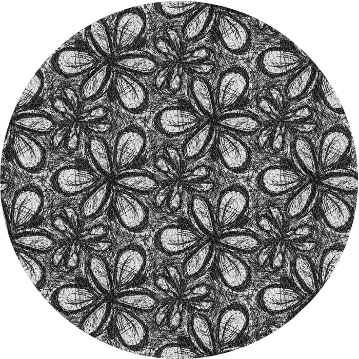 Square Machine Washable Transitional Charcoal Black Rug in a Living Room, wshpat1220gry