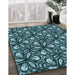 Machine Washable Transitional Deep Teal Green Rug in a Family Room, wshpat1220lblu