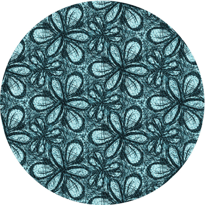 Square Machine Washable Transitional Deep Teal Green Rug in a Living Room, wshpat1220lblu