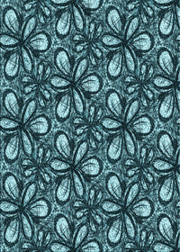 Machine Washable Transitional Deep Teal Green Rug, wshpat1220lblu