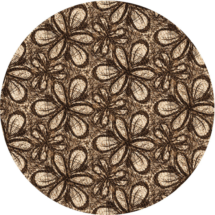 Square Patterned Brown Sand Brown Rug, pat1220org