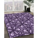 Patterned Bright Lilac Purple Rug in Family Room, pat1220pur