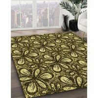 Patterned Black Brown Rug, pat1220yw