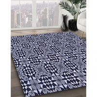 Patterned Night Blue Rug, pat1221blu