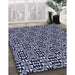 Patterned Night Blue Rug in Family Room, pat1221blu