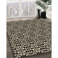 Patterned Midnight Gray Rug, pat1221brn