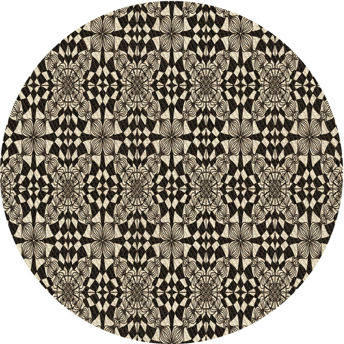 Square Patterned Midnight Gray Rug, pat1221brn