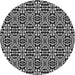 Square Patterned Midnight Gray Rug, pat1221gry