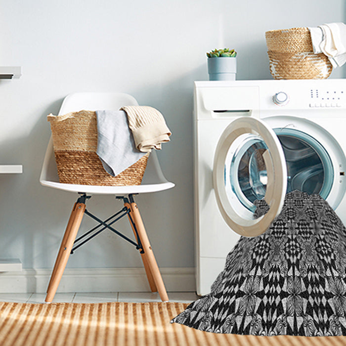 Machine Washable Transitional Midnight Gray Rug in a Washing Machine, wshpat1221gry