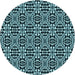 Square Patterned Tiffany Blue Rug, pat1221lblu