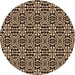 Square Patterned Black Brown Rug, pat1221org