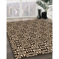 Patterned Black Brown Rug, pat1221org