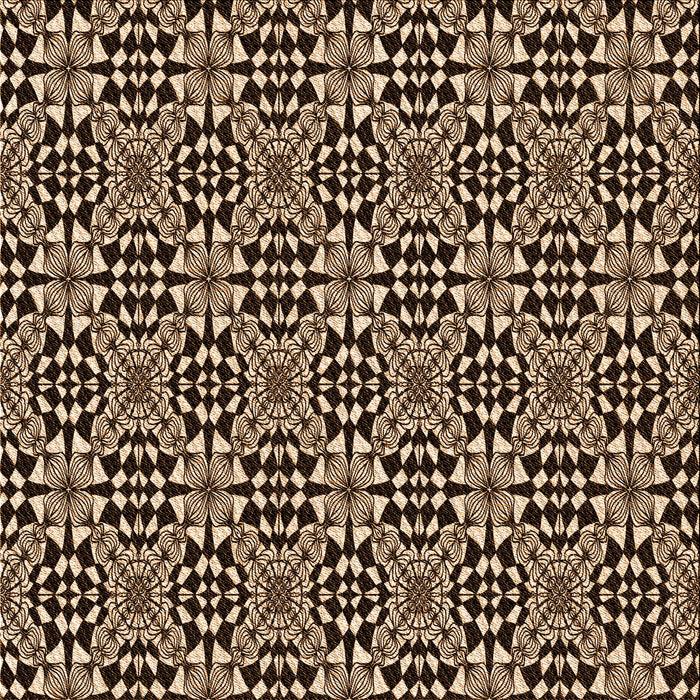 Round Patterned Black Brown Rug, pat1221org