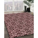 Patterned Pink Daisy Pink Rug in Family Room, pat1221rd