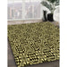 Patterned Metallic Gold Rug in Family Room, pat1221yw