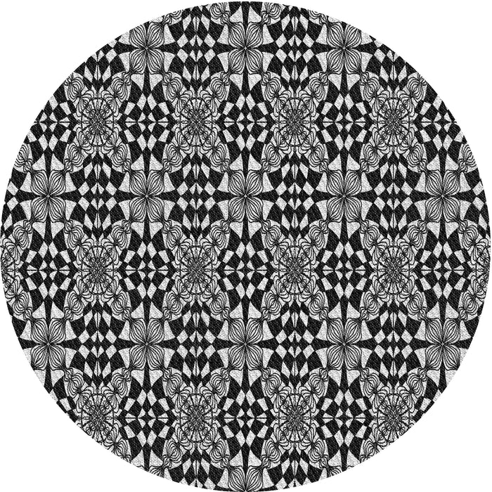 Sideview of Patterned Silver Gray Novelty Rug, pat1221