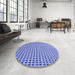 Round Patterned Sky Blue Rug in a Office, pat1222blu