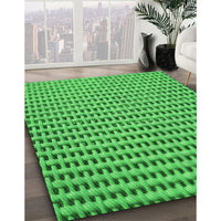 Patterned Neon Green Rug, pat1222grn