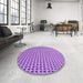 Round Patterned Violet Purple Rug in a Office, pat1222pur