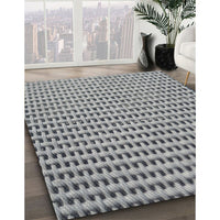 Patterned Silver Gray Novelty Rug, pat1222