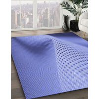 Patterned Denim Blue Rug, pat1223blu