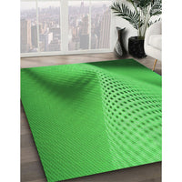 Patterned Neon Green Rug, pat1223grn