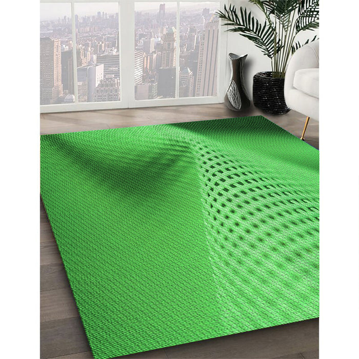 Machine Washable Transitional Neon Green Rug in a Family Room, wshpat1223grn
