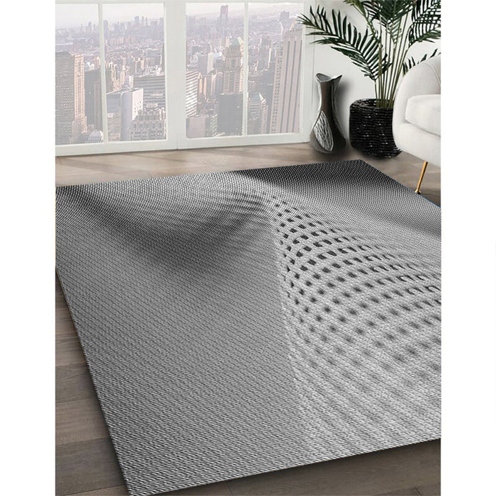 Patterned Ash Gray Rug in Family Room, pat1223gry