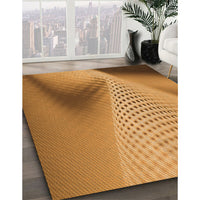 Patterned Mahogany Brown Rug, pat1223org