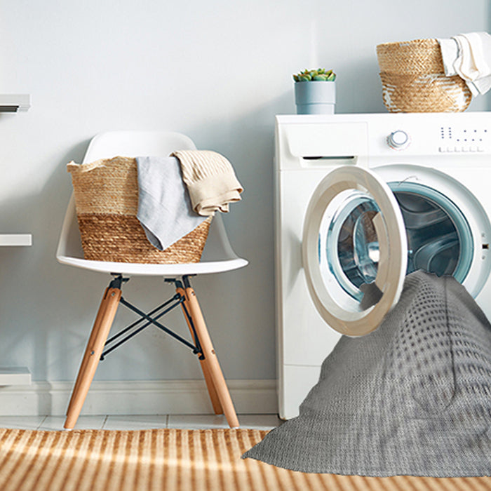 Machine Washable Transitional Gray Rug in a Washing Machine, wshpat1223