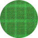 Square Patterned Green Rug, pat1224grn