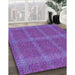 Patterned Purple Rug in Family Room, pat1224pur