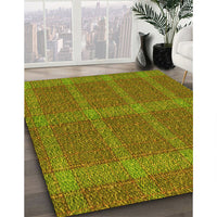 Patterned Dark Bronze Brown Rug, pat1224yw