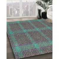 Patterned Black Novelty Rug, pat1224