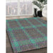 Patterned Black Novelty Rug in Family Room, pat1224