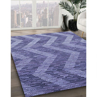 Patterned Deep Periwinkle Purple Rug, pat1225blu