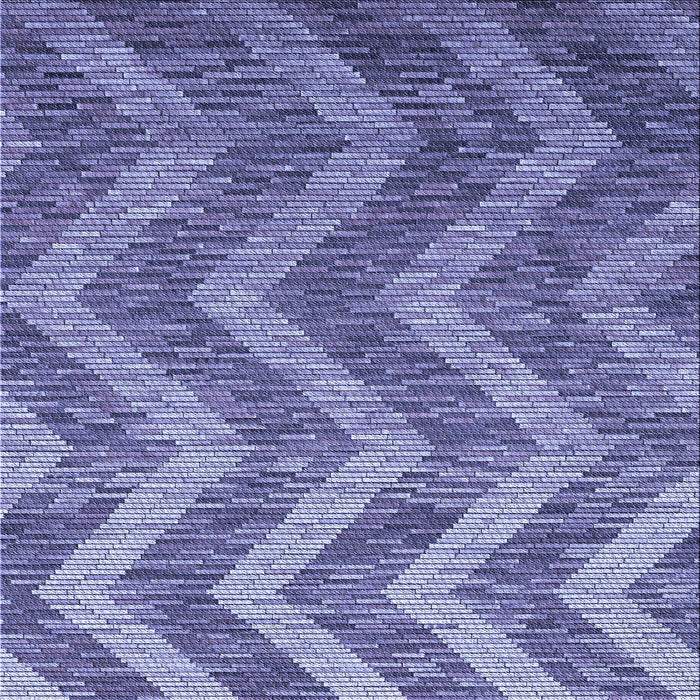 Round Patterned Deep Periwinkle Purple Rug, pat1225blu