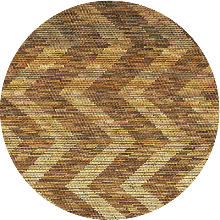 Square Patterned Saddle Brown Rug, pat1225brn