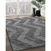 Patterned Dark Gray Rug in Family Room, pat1225gry